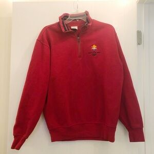 VINTAGE Salt Lake City 2002 Olympics Red Quarter Zip Sweatshirt Size Medium